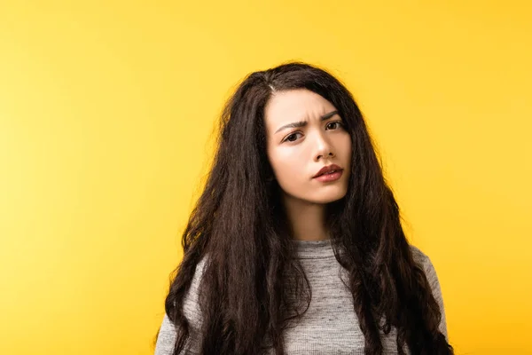 Mistrustful concerned disappointed emotional girl — Stock Photo, Image