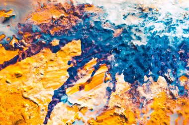 soyut mavi turuncu fantezi pasta boya arka plan