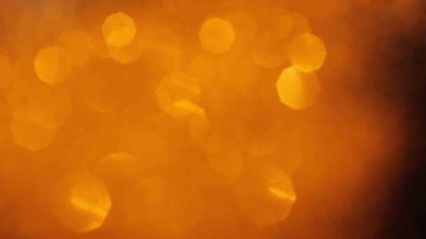 Размытое пятно боке золотой объектив вспышки светлый праздничный — стоковое видео