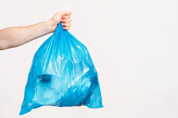 Zero odpadów plastikowa torba śmieci przestrzeń kopia — Zdjęcie stockowe
