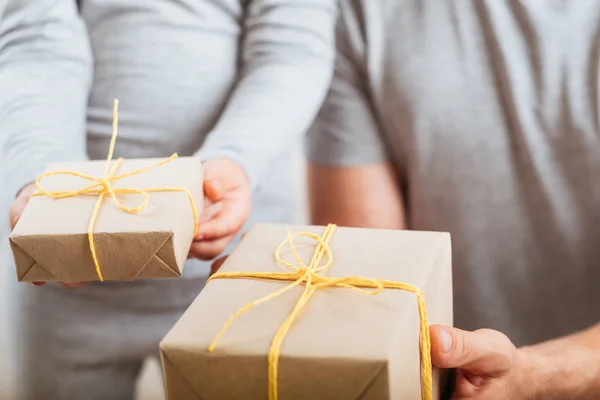 Special day caring child father giving presents — Stock Photo, Image