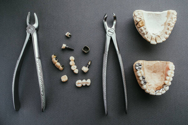 orthodontic prosthetics gypsym jaw denture forceps
