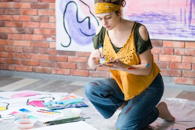 hobi rekreasyon bayan boyama soyut sanat eserleri