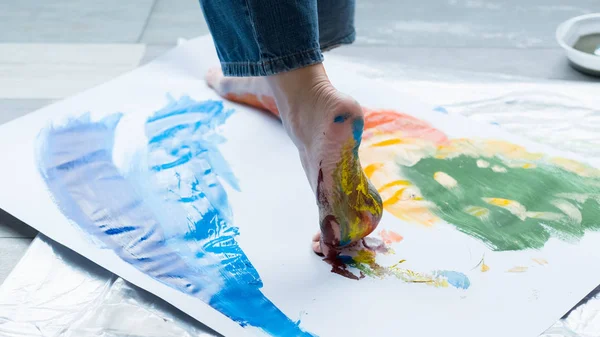Artysta grafika technika malarstwo streszczenie stopa — Zdjęcie stockowe