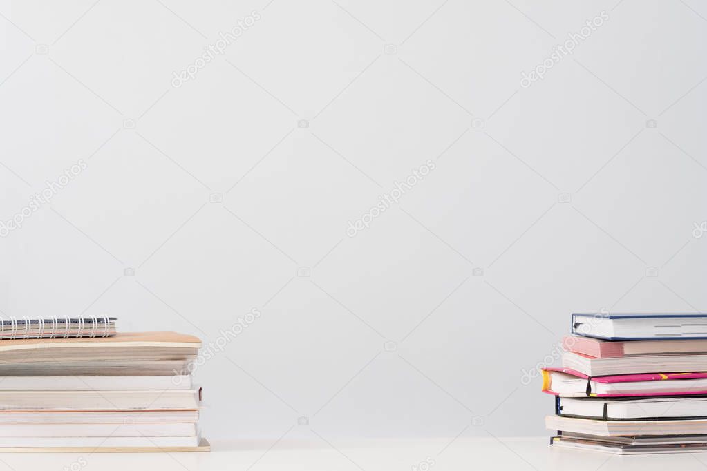education knowledge books desk empty space
