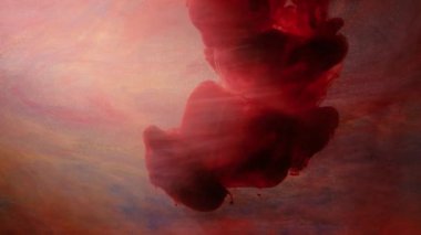 kırmızı mürekkep infüzyon su soyut boyalar hareket akışı