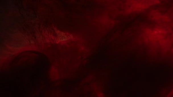 Красная кровь движущийся ужас вступление абстрактный эффект чернил — стоковое видео