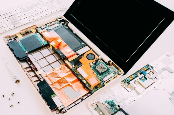 Elektronische Wartung Laptop Reparatur Motherboard — Stockfoto