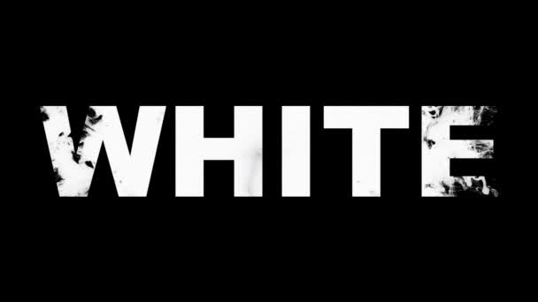 Λέξη λευκό στρώμα ροή μελάνια εφέ μετάβασης — Αρχείο Βίντεο