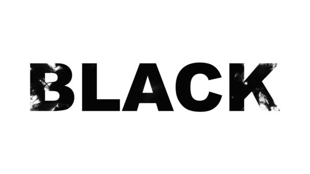 Palabra negro capa flujo tintas intro animación efecto — Vídeo de stock