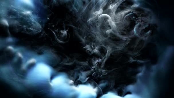 Ink Swirl dreigende Dark Motion Cloud animatie — Stockvideo