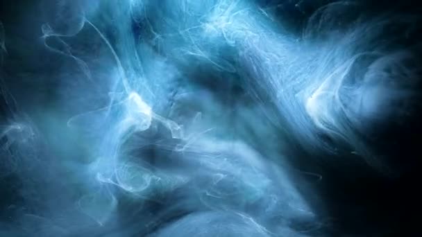 Ink cloud motion blue water silky animation smoke — Stock Video