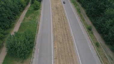 karayolu kırsal kırsal havadan görünüm yol arabaları