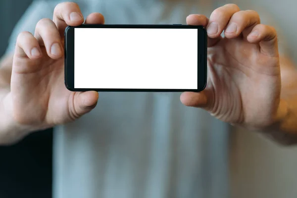 전자 기기 흰색 모형 스마트 폰 화면 — 스톡 사진