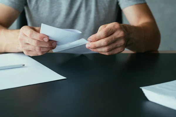 Written communication man letter envelope — Stock Photo, Image