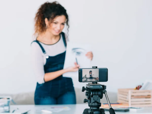 Clase de arte en línea técnica de pintor profesional —  Fotos de Stock