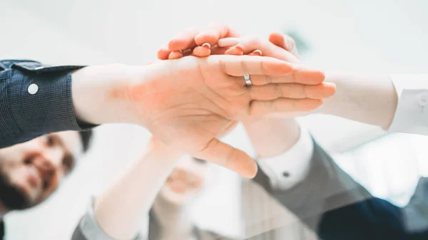 Erfolgreiche Partnerschaft Zusammenarbeit Team Hand Stack — Stockfoto