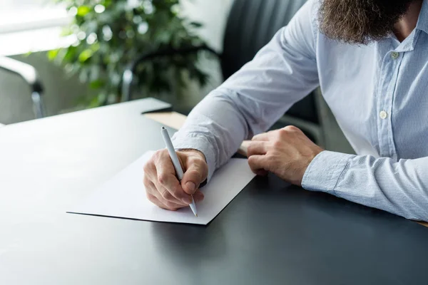 Business strategy planning man ideas blank paper — Stock Photo, Image