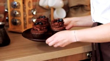 pastane çikolata cupcakes yaban mersini hizmet