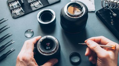 elektronik cihaz hizmeti fotoğraf kamera lens onarım