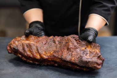 ızgara restoran mutfak şefi domuz kaburga füme