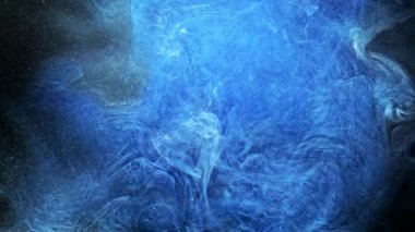 mürekkep akışı peri toz mavi glitter sis boya