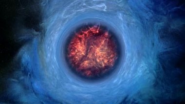 mürekkep girdap volkan lav kırmızı alevler mavi daire akışı