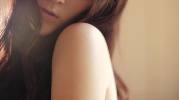 有机皮肤护理女性柔情诱惑 — 图库视频影像