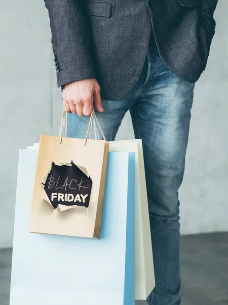 Negro viernes consumismo descuento oferta bolsas —  Fotos de Stock