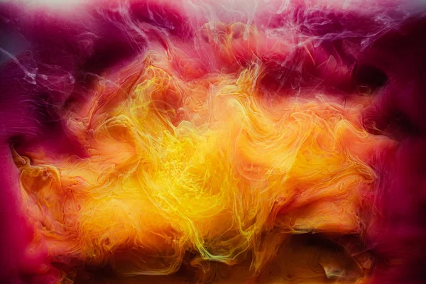 Fondo neblina fantasía humo amarillo magenta vapor — Foto de Stock