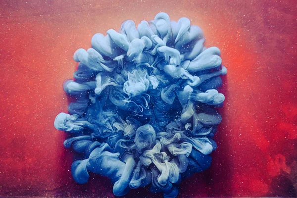 Umělecké pozadí fantazie podmořská květina modrá červená — Stock fotografie