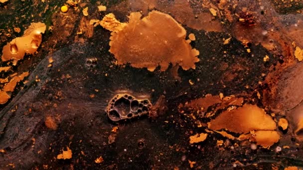 Encre eau mélange toxique poison brun bulle peinture — Video