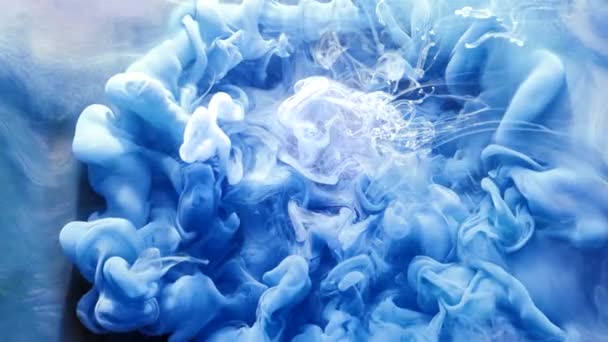 Inchiostro acqua esplosione incantesimo incantesimo vernice blu — Video Stock