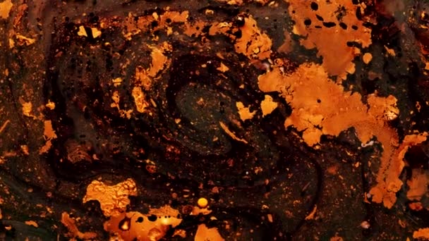 Ink water swirl chocolate peanut butter crust — Stock Video