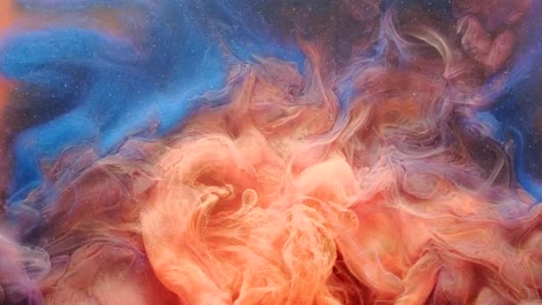 Потік пари небесна хмара персиковий синій блискучий дим — стокове відео