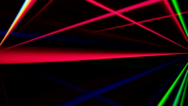 Zářící paprsky animace disco světla neonové růžové čáry — Stock video