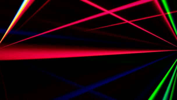 Glowing rays motion disco lights neon pink lines — Stock Video