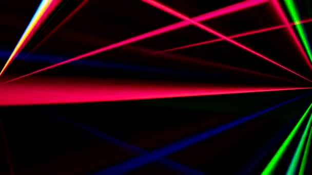 Rays flash techno club neon pink green beams — Stock Video