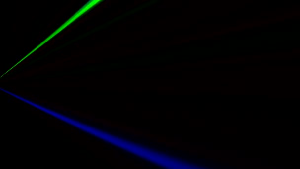 Vigas movimento disco festa luzes néon azul verde — Vídeo de Stock