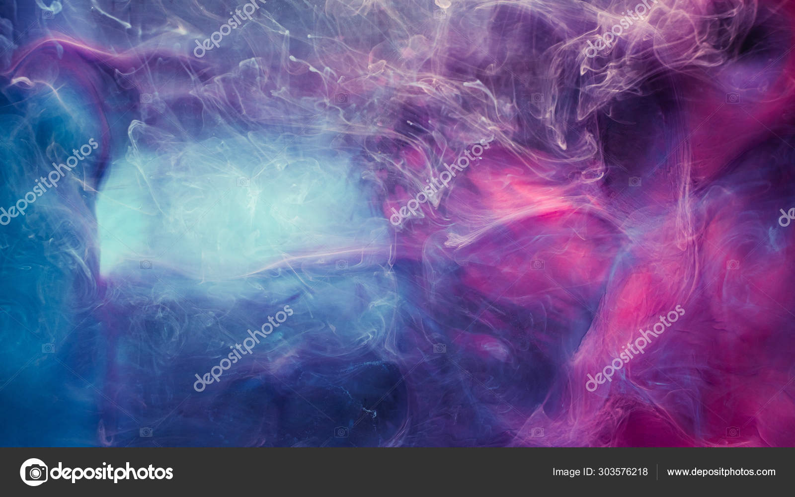 Green And Pink Steam On A Black Background Stock Photo - Download