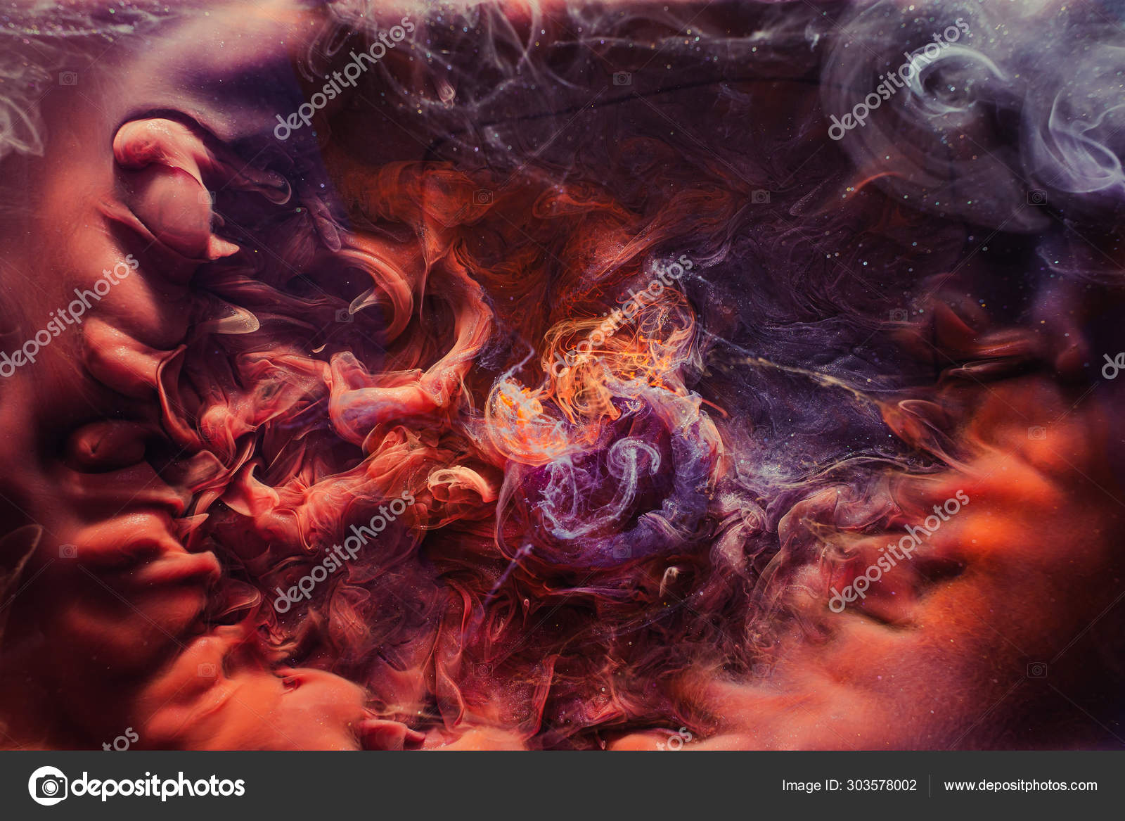 Vector Mystical Purple Backgrounds. Smoke Steam, Cloud Flow, Fluid