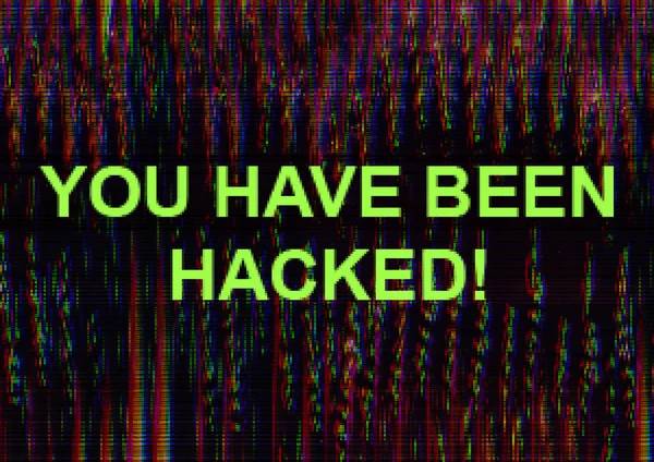 Hacker attack warning system breakdown pixel — Stock Photo, Image