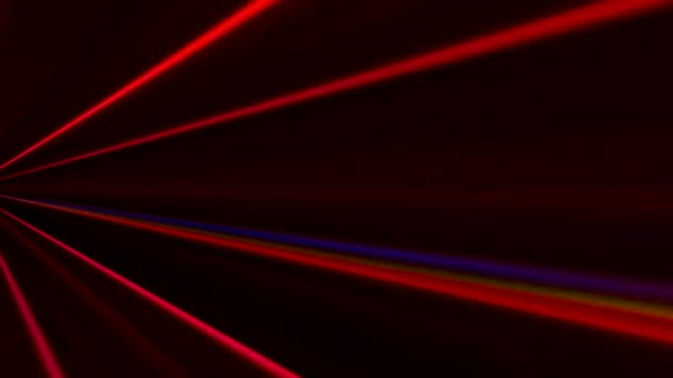 Laser rayons mouvement tunnel nuit éclairage rouge — Video