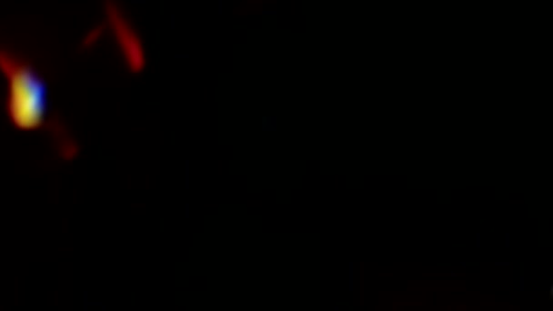 Bokeh luces movimiento fantasía brilla manchas rojas — Vídeo de stock