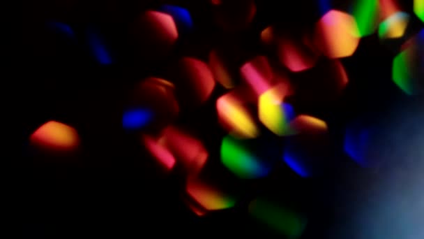 Pırıl pırıl lens parlama şenlikli ışıklar çok renkli — Stok video