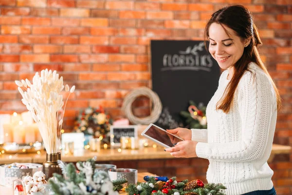 Fiorista hobby blog professionale signora officina — Foto Stock