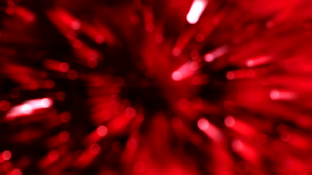 Bokeh glans Nieuwjaar Fairy lichten rood glanzende stippen — Stockvideo