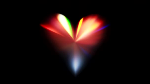 Heart Prism motion valentine dag oskärpa glödande strålar — Stockvideo