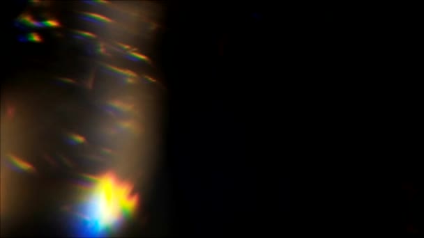 本物のレンズフレア虹色光漏れ運動 — ストック動画