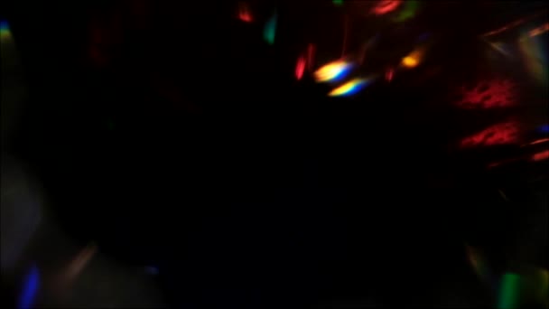 Blixtlampor overlay pärlor reflektion Multicolor — Stockvideo